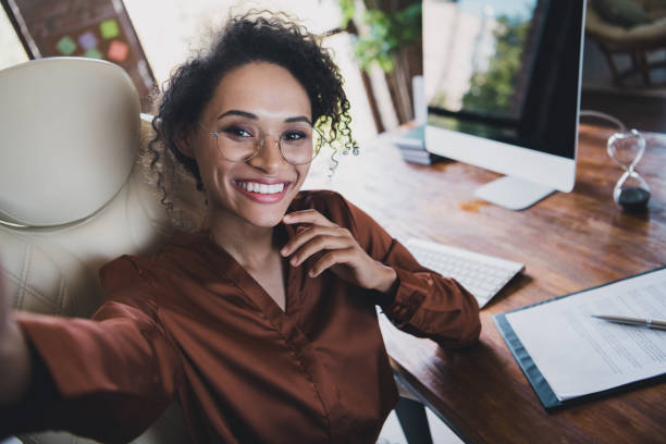 Office worker smiling